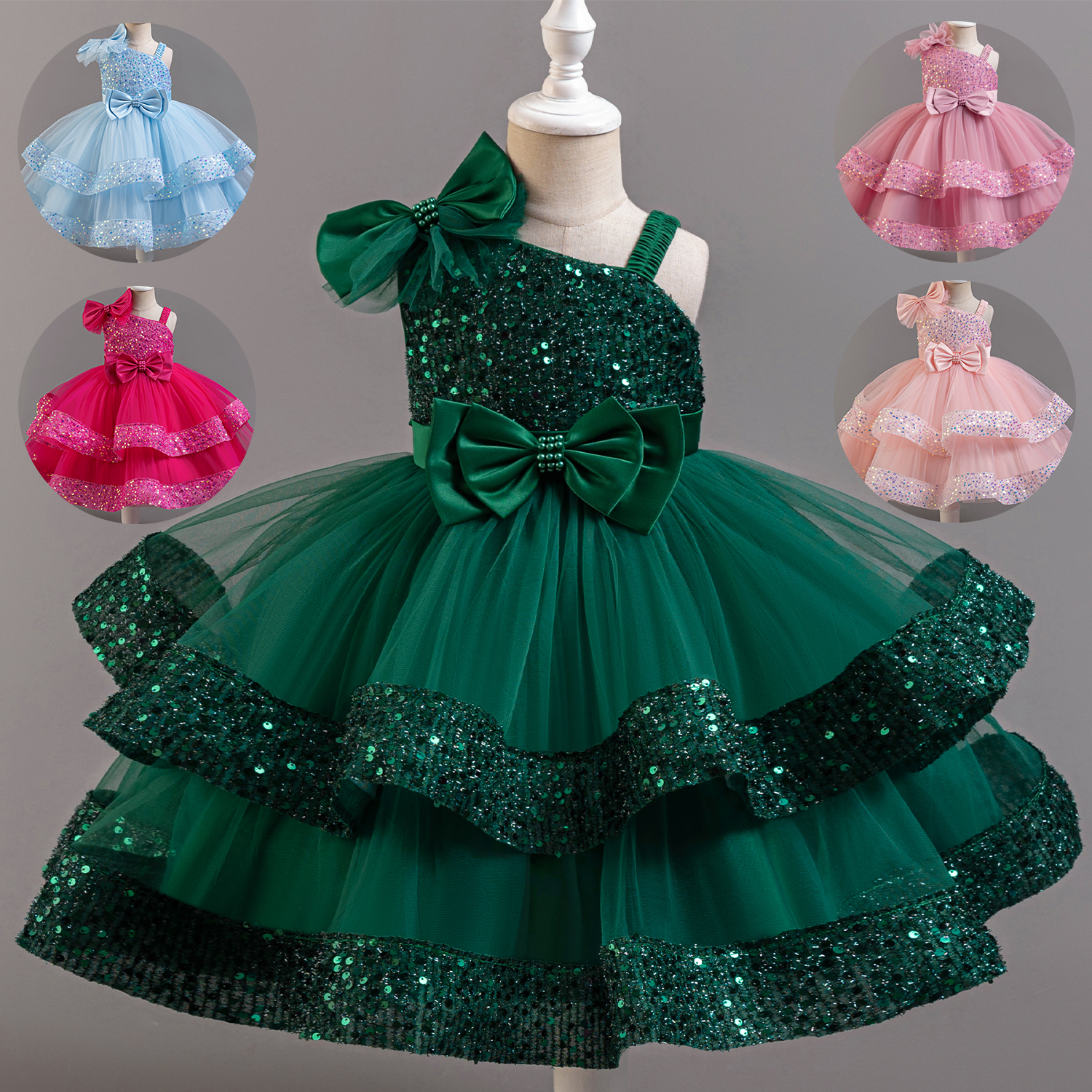 Baby Clothing Dresser - Flower Princess Sequins Baby Wedding Christmas
