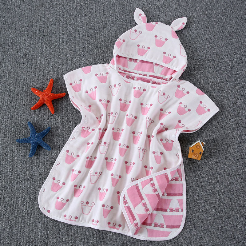 Hooded Bath Towel - Four Seasons Children Bathrobe Cloak Wearable