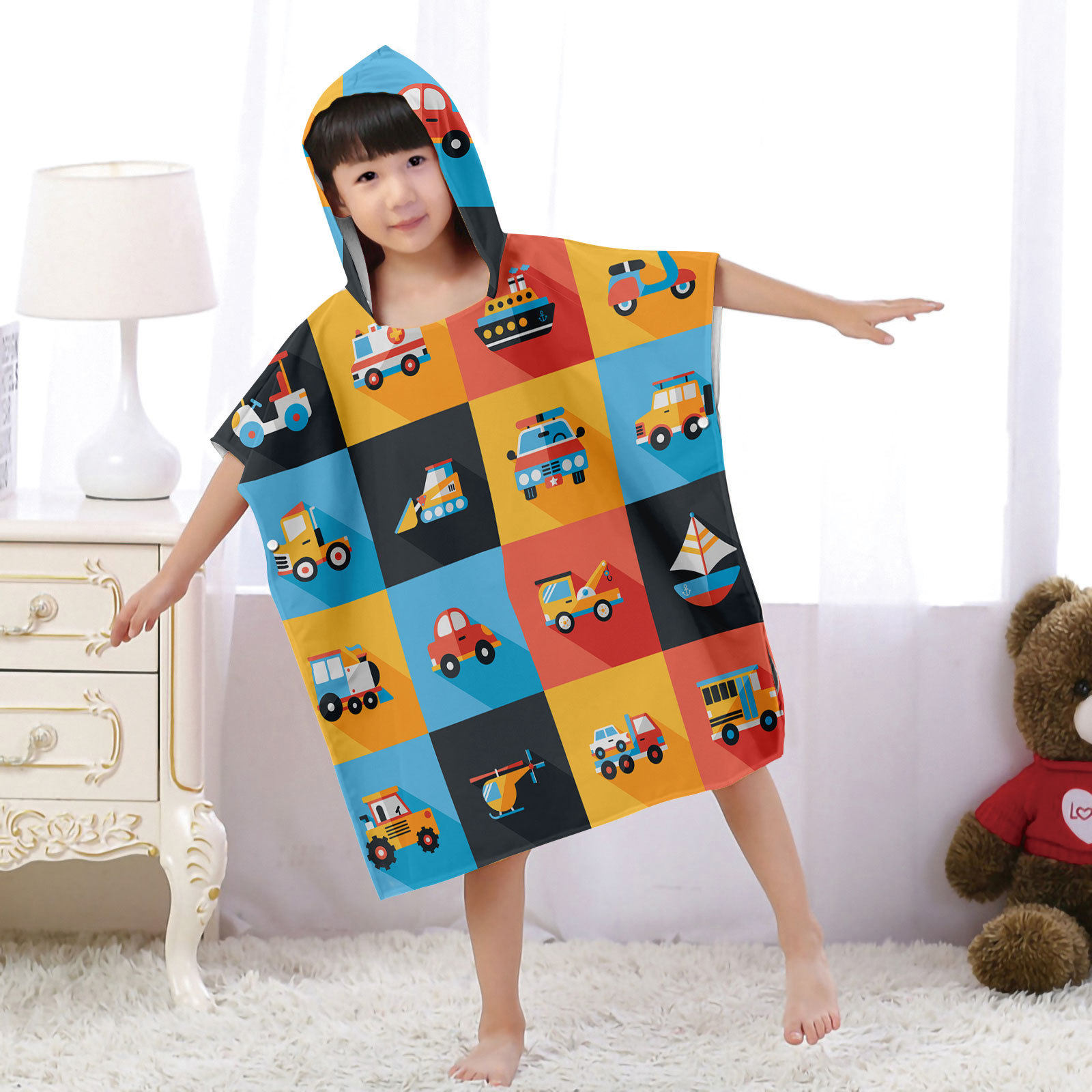 Hooded Bath Towel - Car Series Kids Hooded Bath Towel