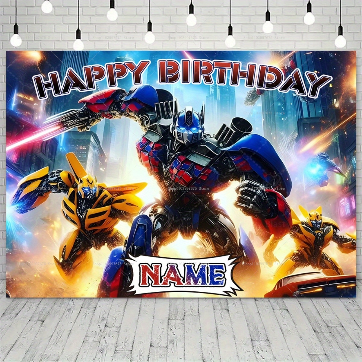 Baby Clothing Names - Custom Name Transformers Backdrops Baby Shower