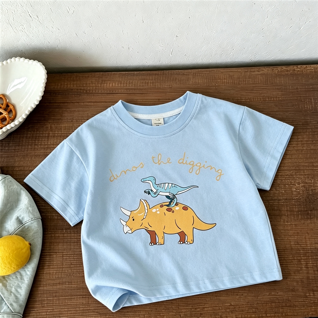 Cartoon Dinosaur Print TShirt  - đánh giá và giá Baby Clothing Designer