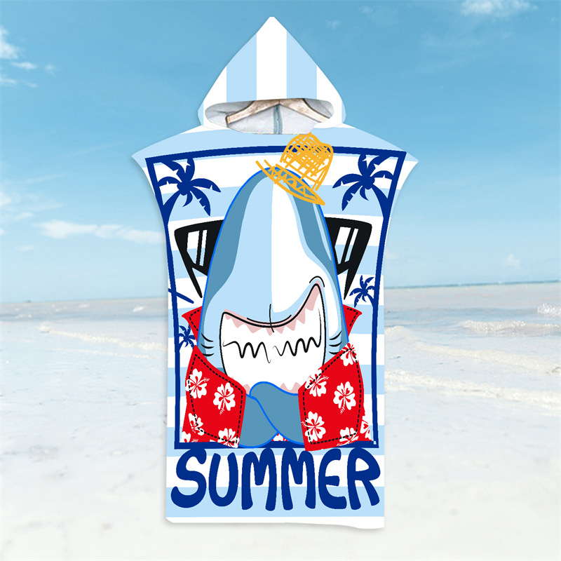 Shark Bathrobe Beach Towel In  - đánh giá và giá Hooded Bath Towel