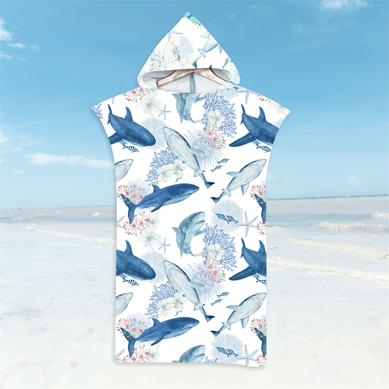 Shark Bathrobe Beach Towel In  - đánh giá và giá Hooded Bath Towel