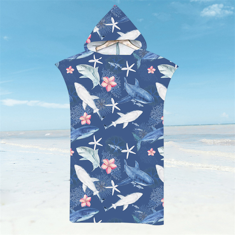 Shark Bathrobe Beach Towel In  - đánh giá và giá Hooded Bath Towel