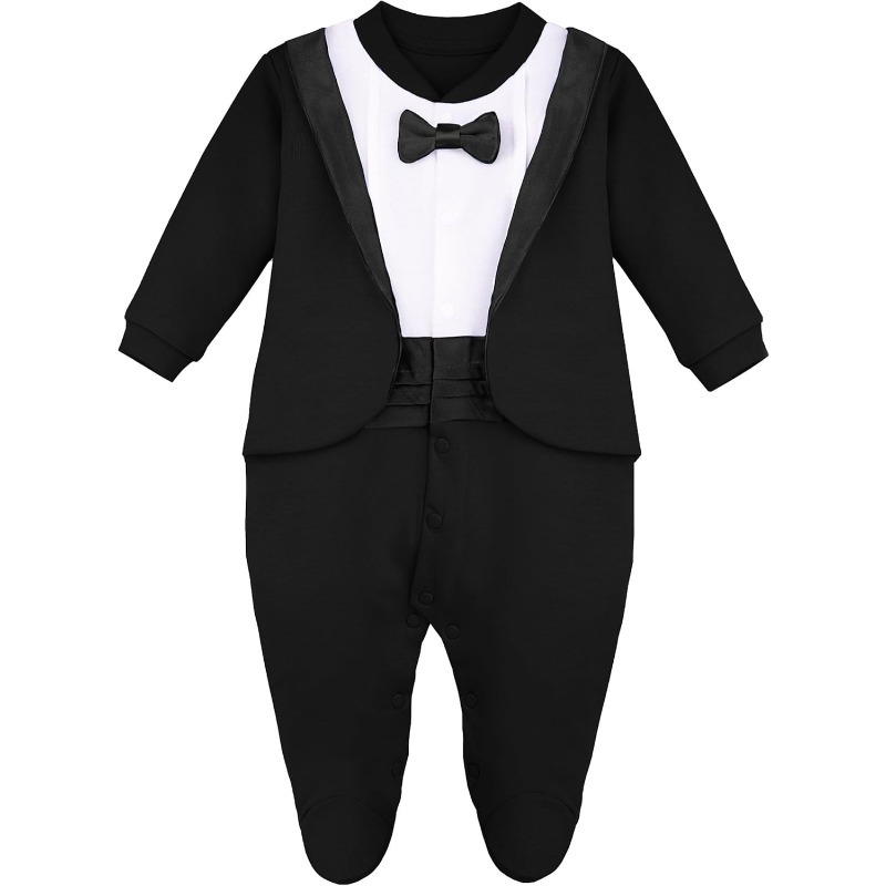 Newborn Boy Gentleman Tuxedo F - đánh giá và giá Baby Clothing Onesies