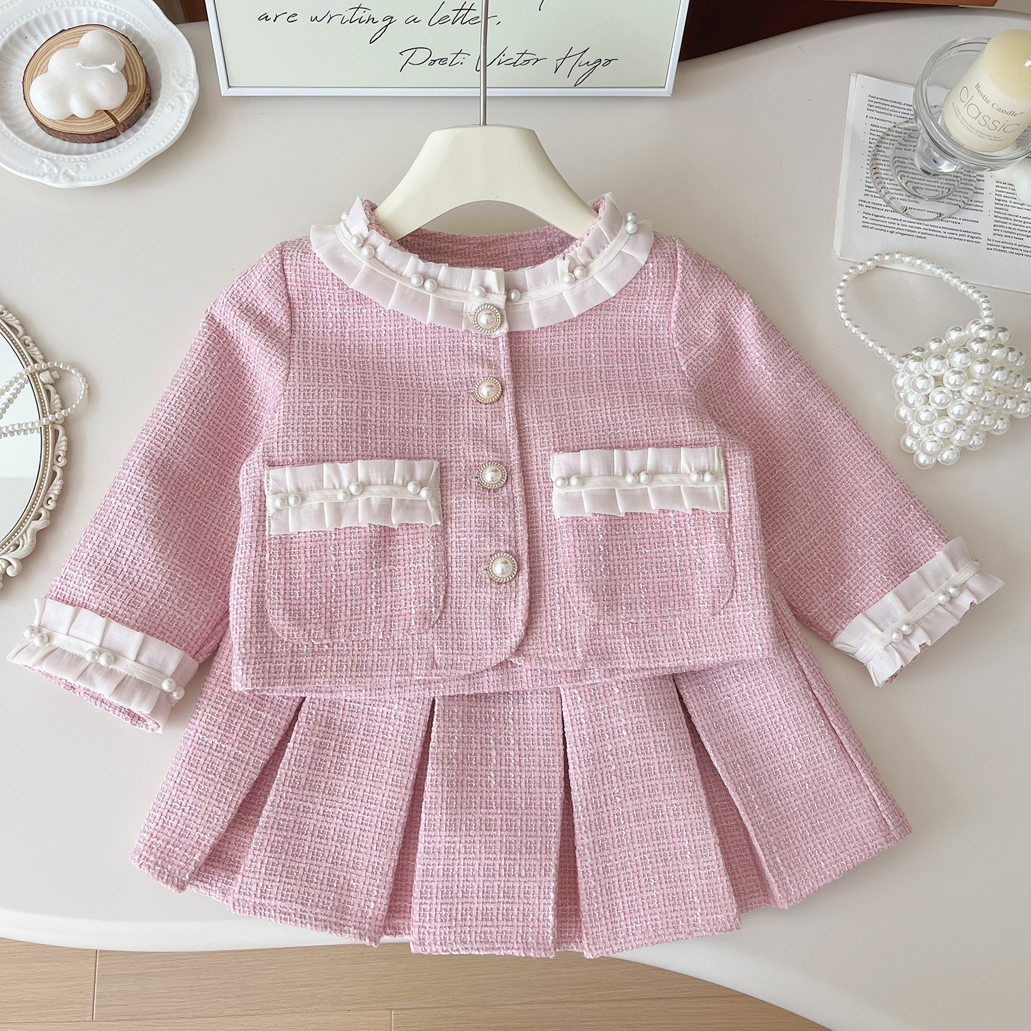 Tweed Pink Girl Boutique Outfi - đánh giá và giá Baby Clothing Designer