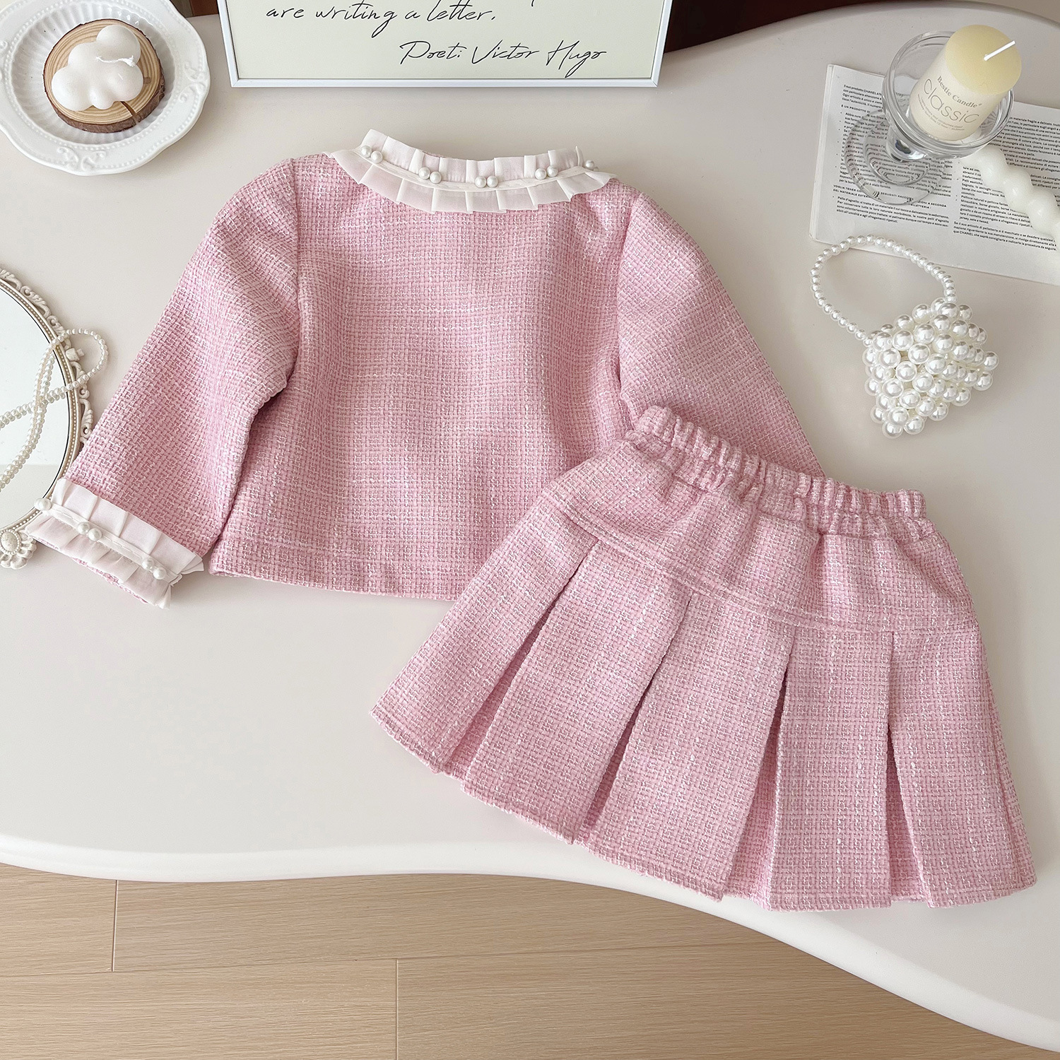 Tweed Pink Girl Boutique Outfi - đánh giá và giá Baby Clothing Designer