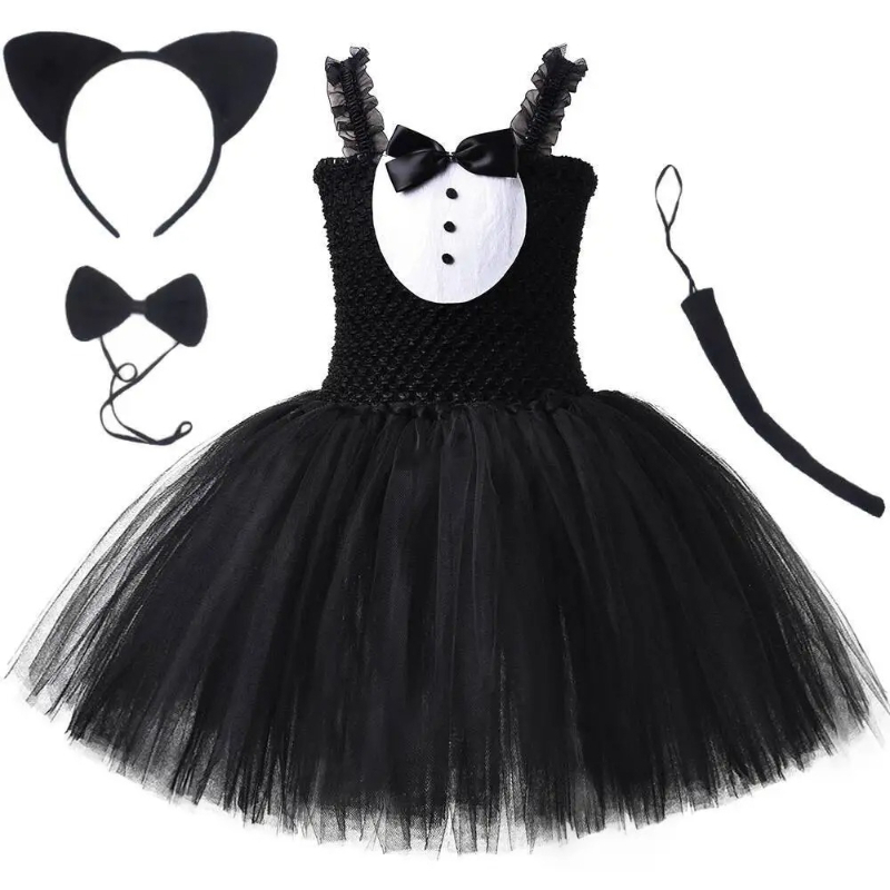 White Black Cat Tutu Dress for - đánh giá và giá Baby Clothing Dresser