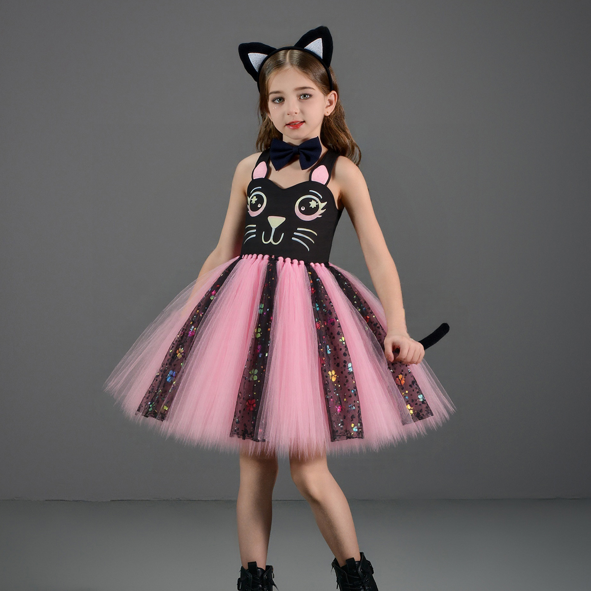 Pink Black Cat Tutu Dress for  - đánh giá và giá Baby Clothing Dresser