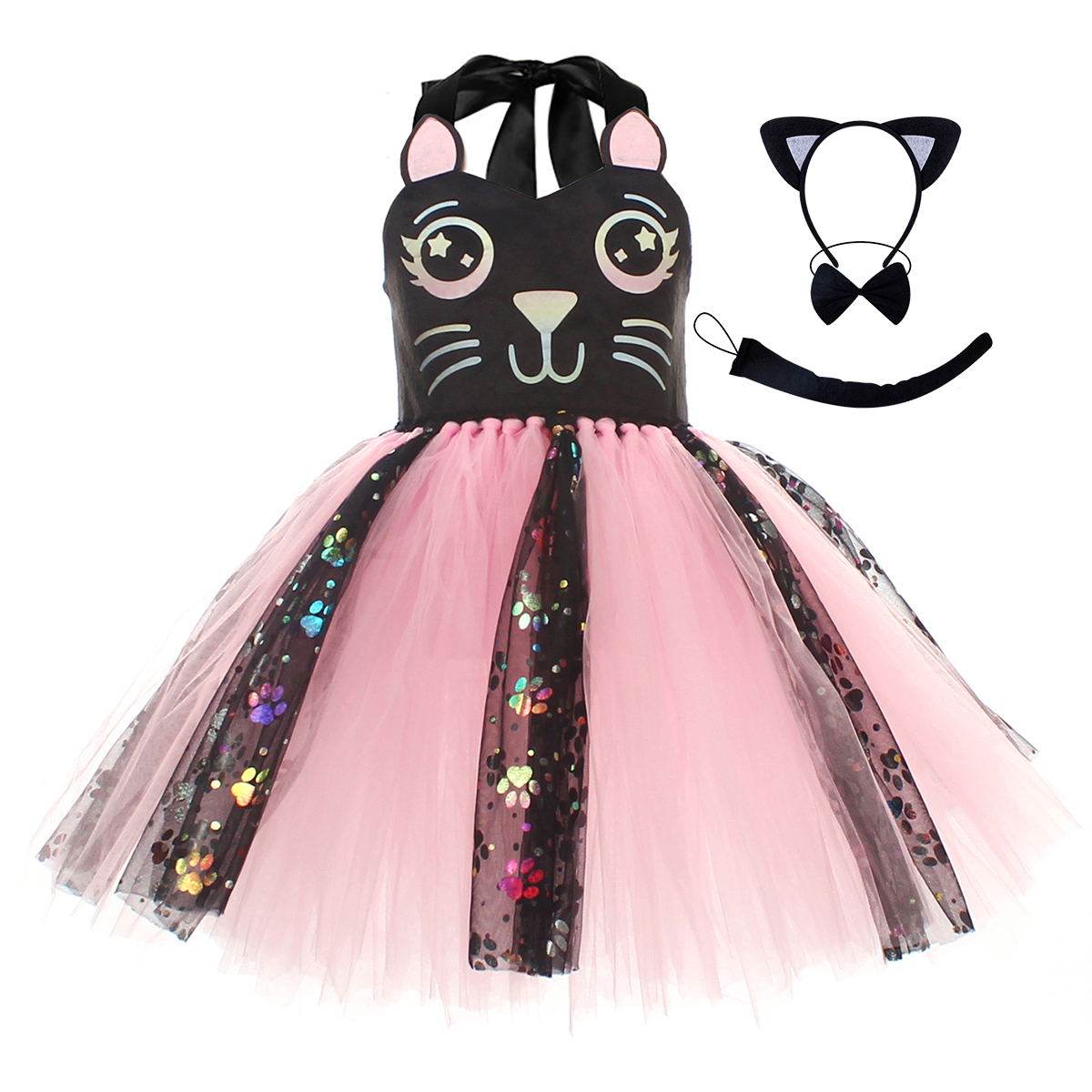 Pink Black Cat Tutu Dress for  - đánh giá và giá Baby Clothing Dresser