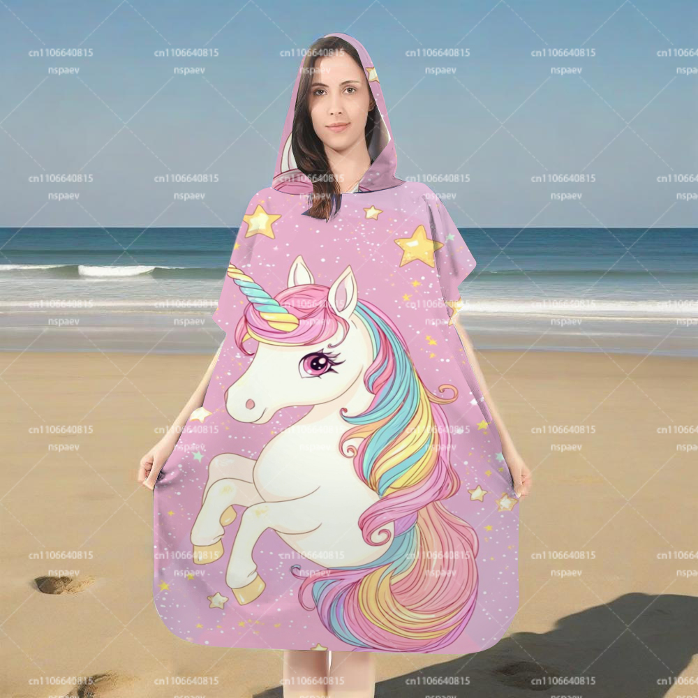 Cute Pink Unicorn Star Hooded  - đánh giá và giá Hooded Bath Towel