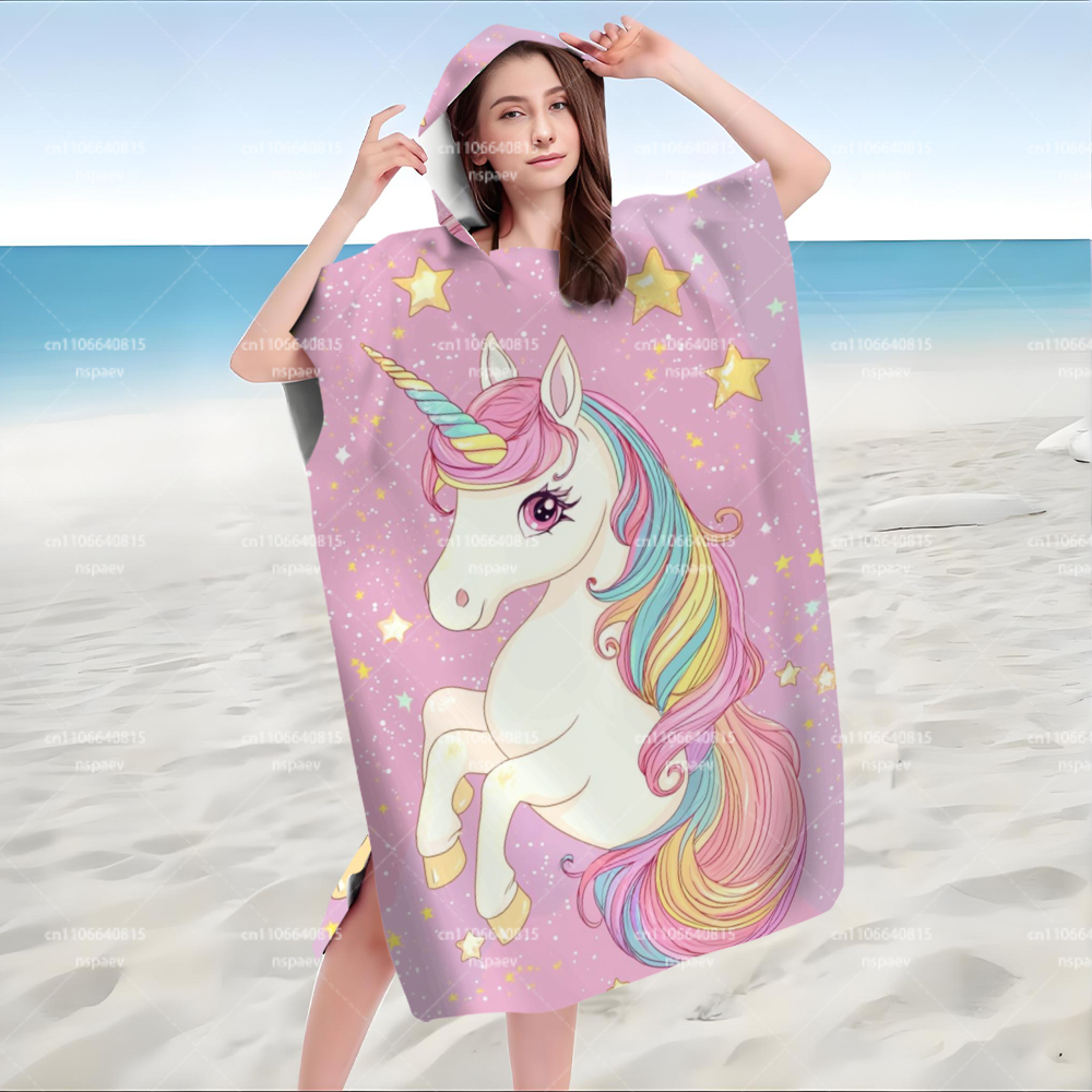 Cute Pink Unicorn Star Hooded  - đánh giá và giá Hooded Bath Towel